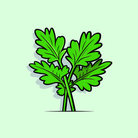 Vector of a green plant drawing on a light green background, perfect for icons and vectorsのイラスト素材