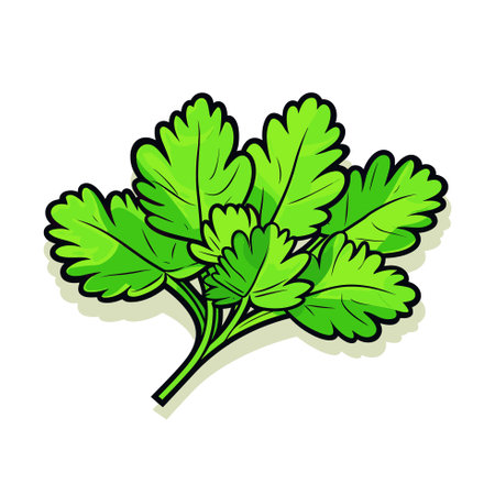 Vector of a vibrant green leafy plant on a clean white backgroundのイラスト素材
