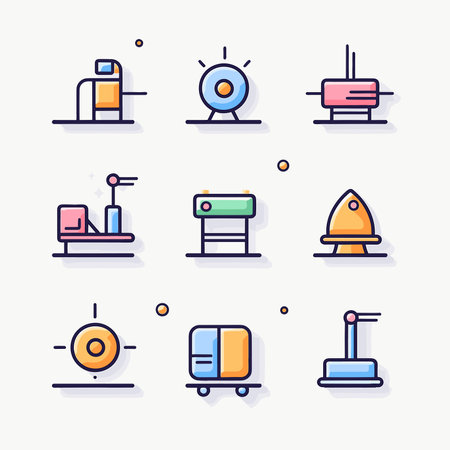 Vector a diverse collection of furniture pieces displayed in a modern and minimalist settingのイラスト素材