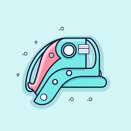 Vector of a colorful bubble icon with a blue and pink object in the centerのイラスト素材