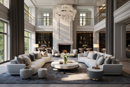 Luxurious, open concept residence with elegant furnishingsの素材