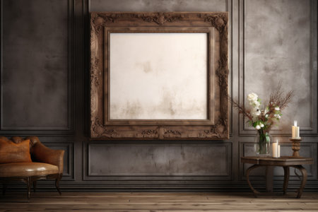 frame model in a home interior background.の素材