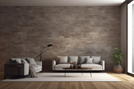 a contemporary wall mock up for interior design backgrounds.の素材