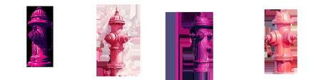 Fire Hydrant in red transparent backgroundの素材