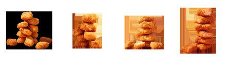 Crispy chicken nuggets on a transparent backgroundの素材