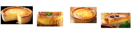 Egg tart flavored with nutmeg transparent backgroundの素材