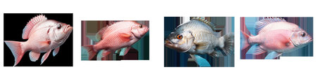 Fresh tilapia transparent backgroundの素材