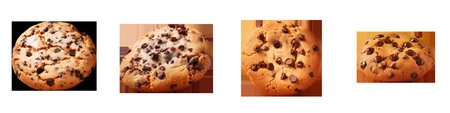 Chocolate chip cookie on a transparent background close up holiday dessertの素材
