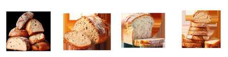 Bread made from multiple grains transparent backgroundの素材