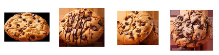 chocolate chip cookie against transparent backgroundの素材