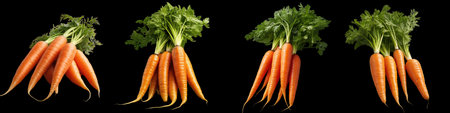 Png Set Three carrots on a transparent backgroundの素材