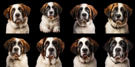 Png Set Saint Bernard puppy standing in front of transparent backgroundの素材
