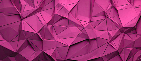 Close up of a creative arts purple triangle pattern on a wallの素材