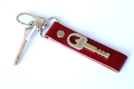 Leather key chain for your secret keyの写真素材