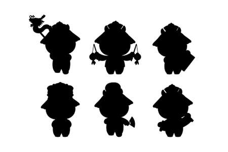 Designs for the needs of the Chinese New Year, the year of the ox, with the design of the cowのイラスト素材