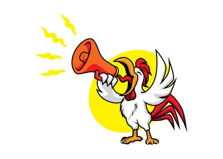 Rooster with a megaphoneのイラスト素材