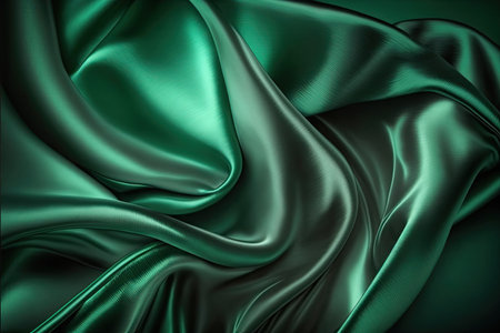 Dark green pink silk satin. Abstract elegant background for design. Color gradient. Silky smooth fabricの素材