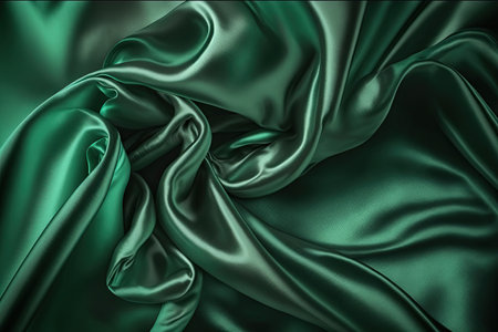 Dark green pink silk satin. Abstract elegant background for design. Color gradient. Silky smooth fabricの素材