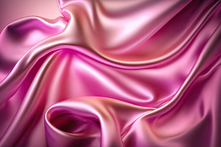 Pink silk satin. Abstract elegant background for design. Color gradient. Silky smooth fabricの素材