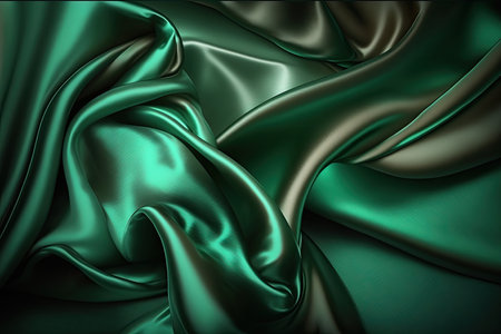 Dark green pink silk satin. Abstract elegant background for design. Color gradient. Silky smooth fabricの素材