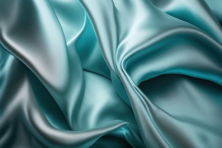 Light blue silk satin. Abstract elegant background for design. Color gradient. Silky smooth fabricの素材