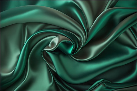 Dark green pink silk satin. Abstract elegant background for design. Color gradient. Silky smooth fabricの素材