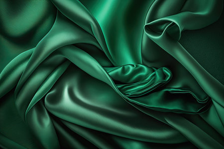 Dark green pink silk satin. Abstract elegant background for design. Color gradient. Silky smooth fabricの素材