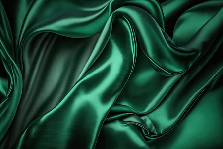 Dark green pink silk satin. Abstract elegant background for design. Color gradient. Silky smooth fabricの素材