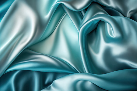 Light blue silk satin. Abstract elegant background for design. Color gradient. Silky smooth fabricの素材