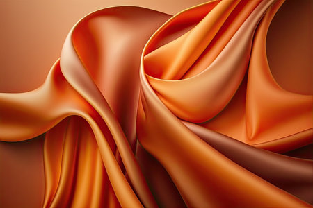 Orange silk satin. Abstract elegant background for design. Color gradient. Silky smooth fabricの素材