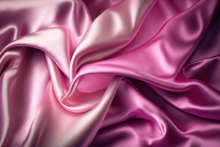Pink silk satin. Abstract elegant background for design. Color gradient. Silky smooth fabricの素材