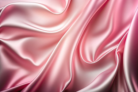 Pink silk satin. Abstract elegant background for design. Color gradient. Silky smooth fabricの素材