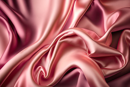 Pink silk satin. Abstract elegant background for design. Color gradient. Silky smooth fabricの素材