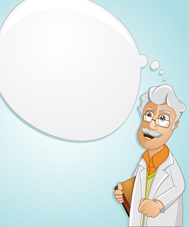  Illustration of a Scientist is thinking to find the ideaのイラスト素材