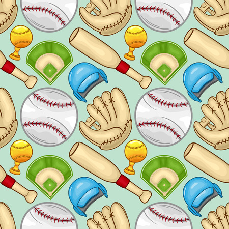 Baseball equipment Seamless pattern background - sport - Illustrationのイラスト素材