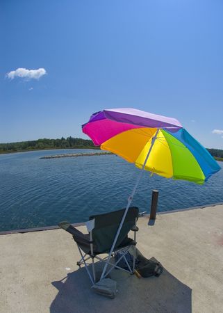 Chair on a pierの写真素材