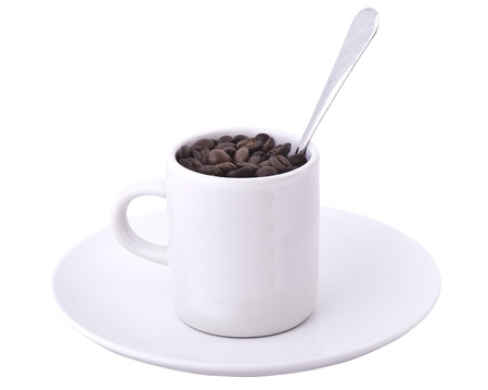 A cup of wakeup in the morning coffee beansの写真素材