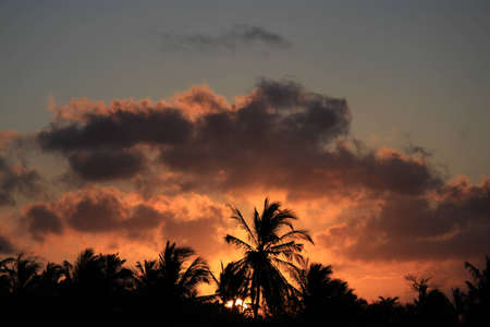 Sky on fire sunsetの写真素材