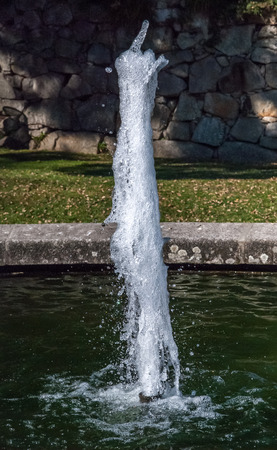 Water ejection on a public water fountainの写真素材