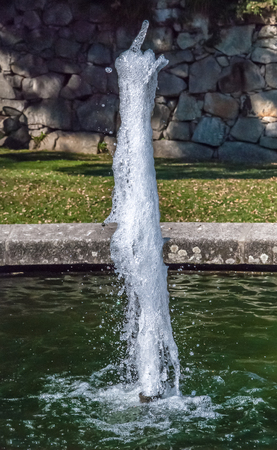 Water ejection on a public water fountainの写真素材