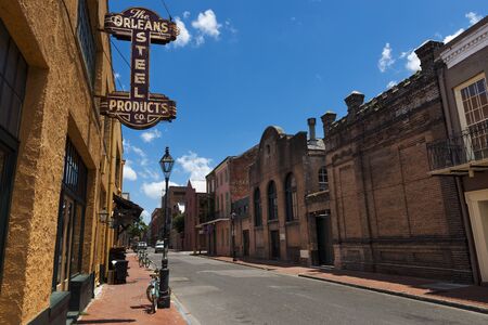 New Orleans, Louisiana, USA - June 17, 2014: View of a street in the French Quarter in the city of New Orleans, Louisiana.のeditorial素材