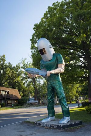 Wilmington, Illinois, USA - July 5, 2014: The Gemini Giant statue in the US Route 66 in Wilmington,...