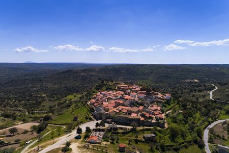 Aerial view of the Castelo Mendo Village in Portugal; Concept for travel in Portugalの写真素材