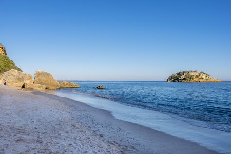 Scenic view of the Portinho da Arrabida beach in Setubal, Portugal; Concept for travel in Portugalの写真素材