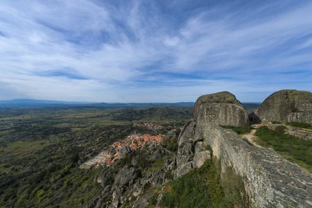 View of the historic village of Monsanto in Portugal; Concept for travel in Portugalの写真素材