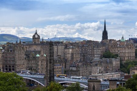 Edinburgh, Scotland - August 10, 2010: View of the city of Edinburgh in Scotland, United Kingdom