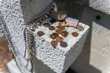 New Orleans, Louisiana - June 18, 2014: Detail of a tomb at the Lafayette Cemetery No. 1 in the city of New Orleans, Louisiana, USAのeditorial素材