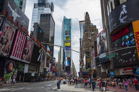 New York City, USA - June 6, 2010: People at the Times Square in the city of New York, USA. Times...