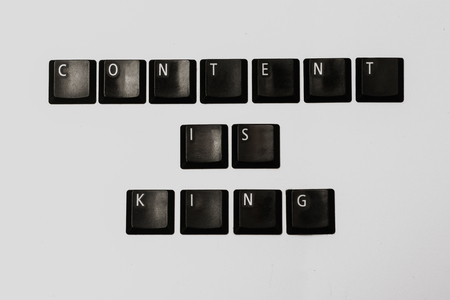 Text Content is king, in isolated white background