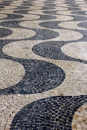 Detail of the famous Portuguese Calçada at the portuguese capital, Lisbon